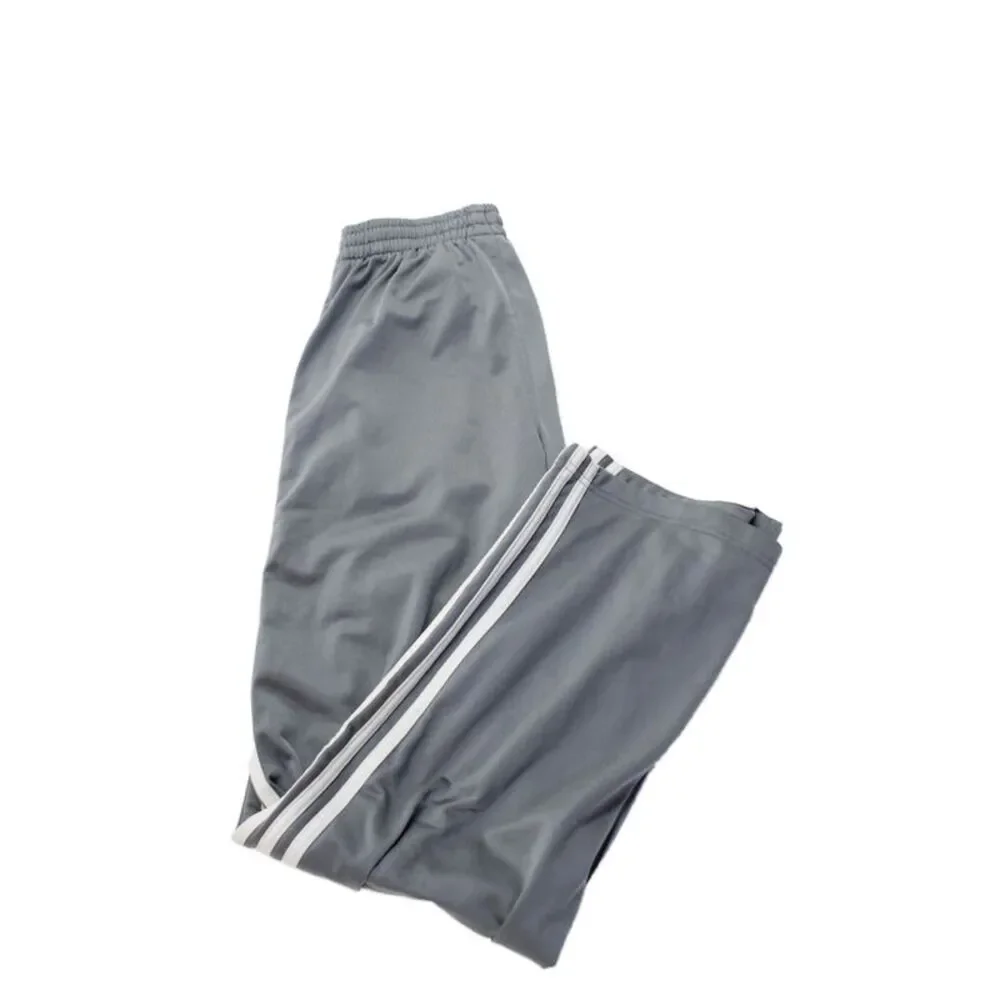 Adidas Boys Drawstring Casual Ankle Track Pants Gray Size XL